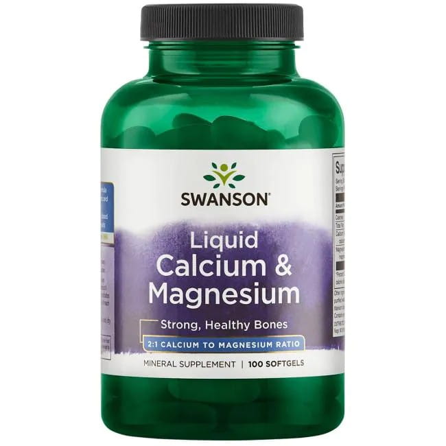Кальций и магний Swanson Liquid Calcium and Magnesium, капсулы с жидким наполнением, 100 капсул