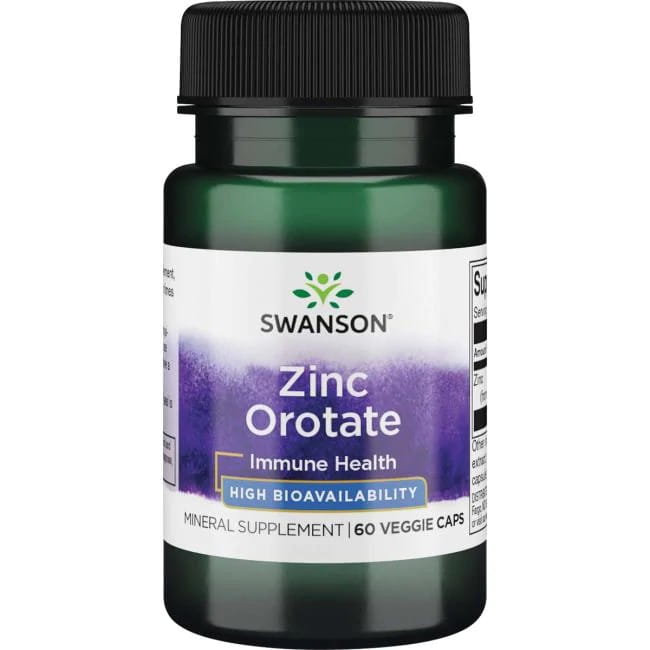 Цинк Swanson Zinc Orotate 10 мг, оротат цинка, капсулы