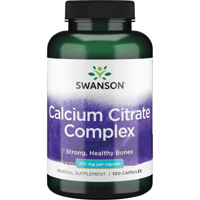 Кальций Swanson Calcium Citrate Complex, цитрат и карбонат, для костей и зубов, 100 капсул