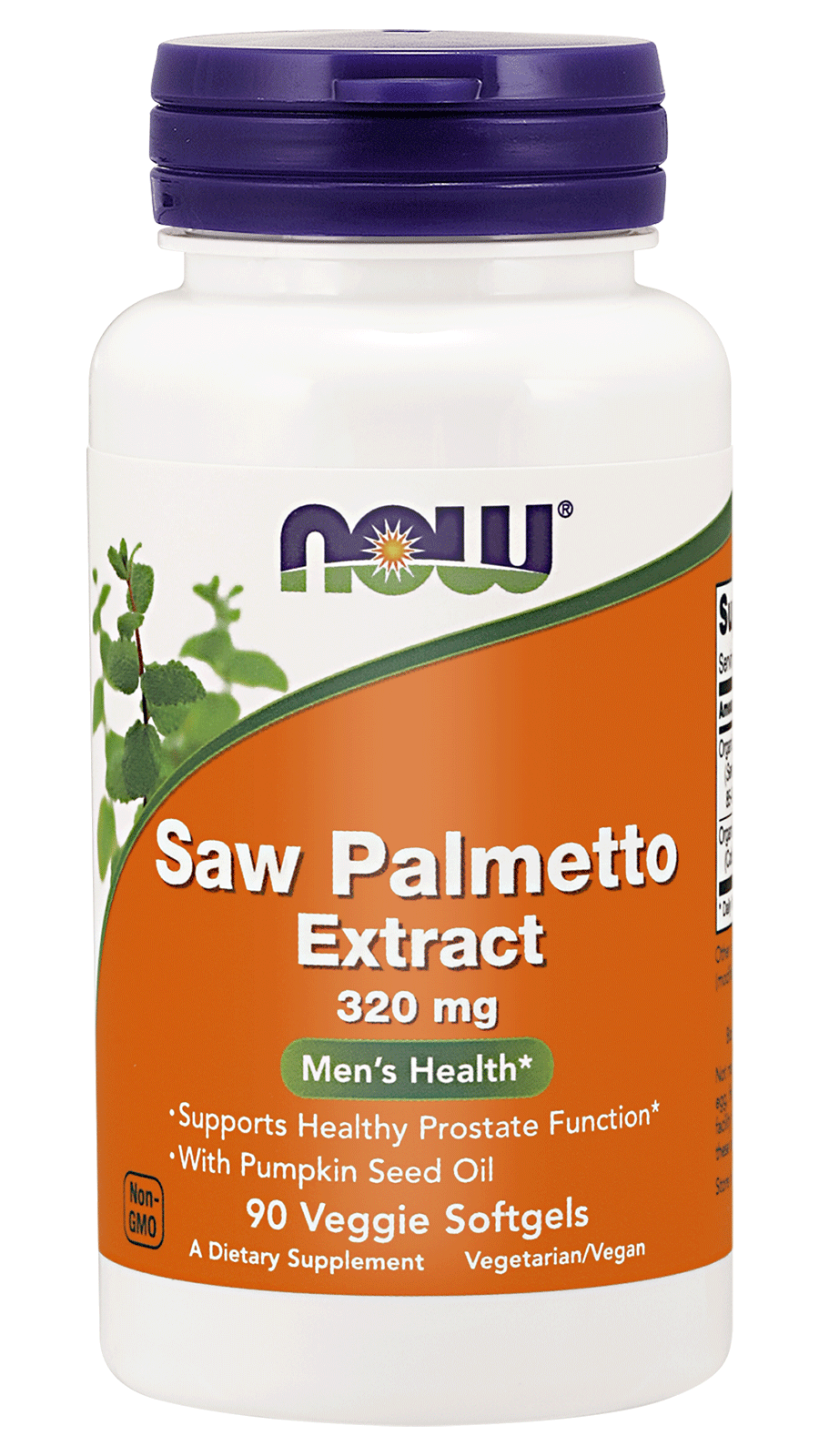 Экстракт пальмы сабаль NOW Foods Saw Palmetto 320 мг, с маслом тыквы, для мужчин, 90 капсул