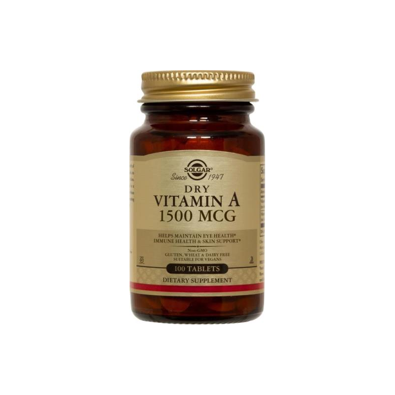 Solgar Dry Vitamin A 1500 mcg (5000 IU) Tablets