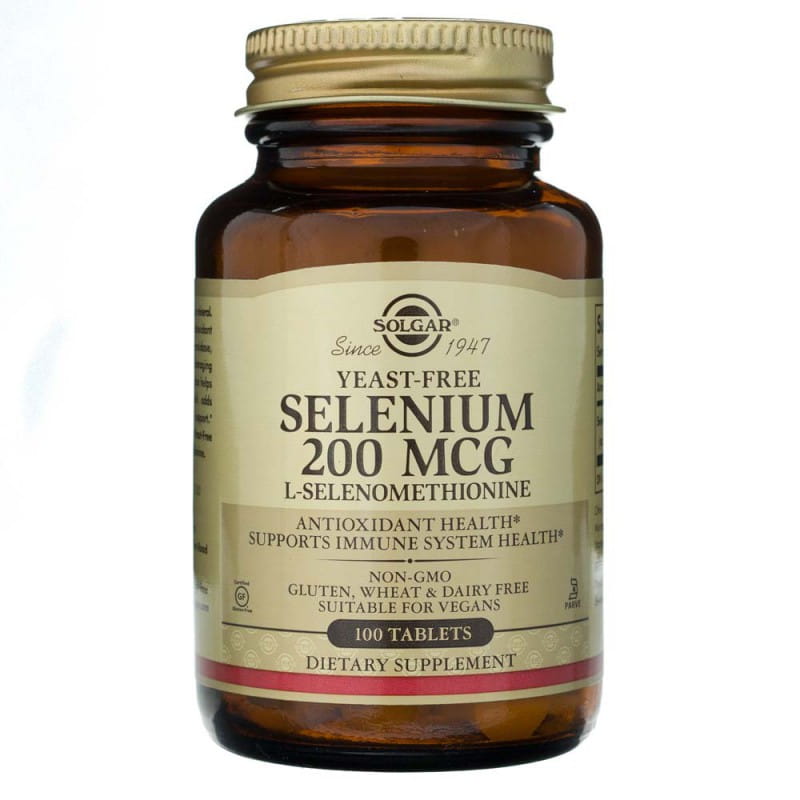 Селен Solgar Yeast-Free Selenium 200 мкг, 100 таблеток
