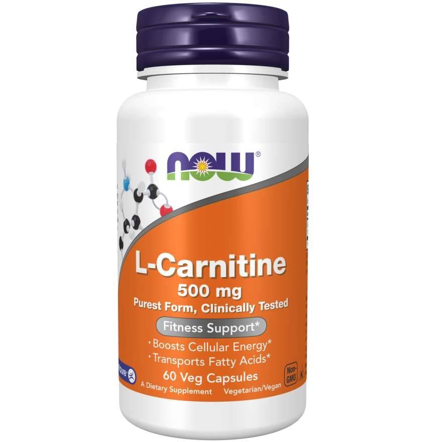 L-карнитин NOW L-Carnitine 500 мг, Carnipure, 60 капсул
