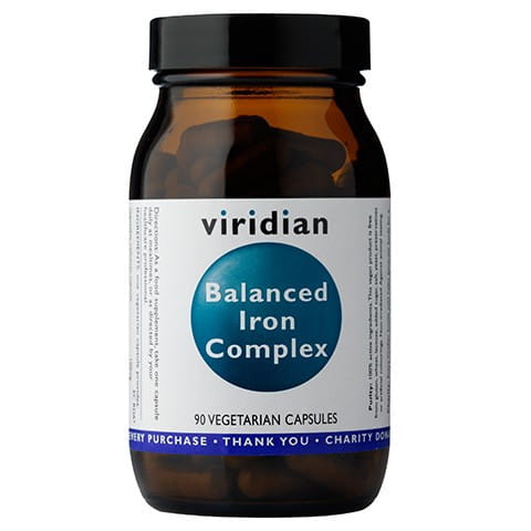 Железо Viridian Iron Complex, бисглицинат с витаминами C и B12, 90 капсул