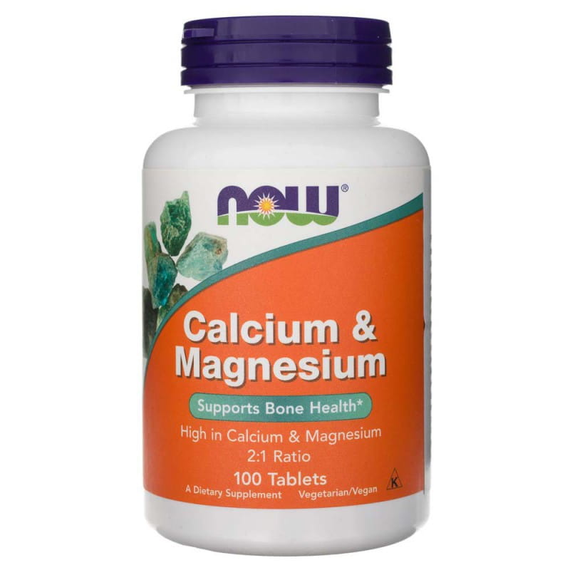 Кальций и магний NOW Foods Calcium and Magnesium, кости и мышцы, 100 таблеток