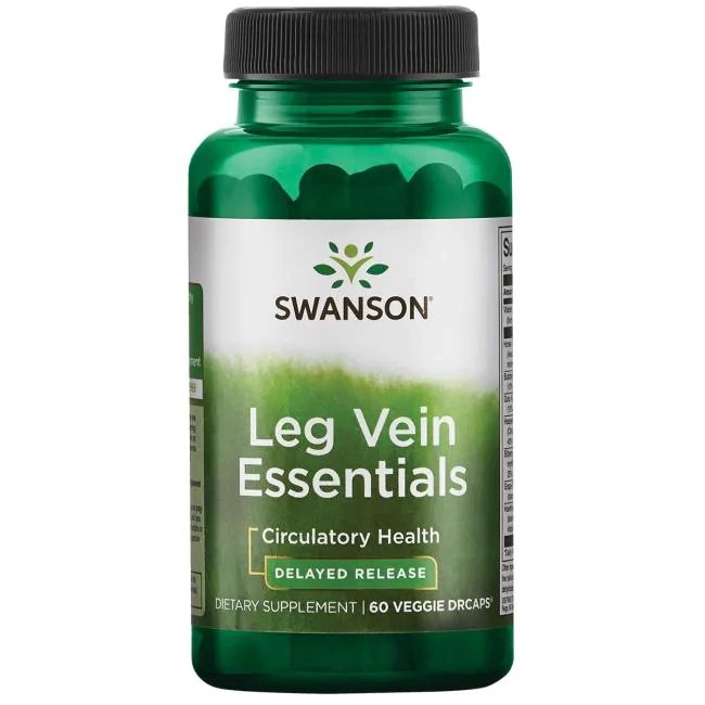 Комплекс для вен Swanson Leg Vein Essentials, конский каштан и иглица, 60 капсул