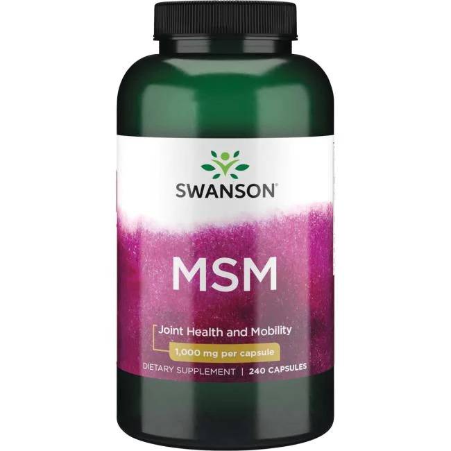 Метилсульфонилметан Swanson MSM 1000 мг, для суставов, 240 капсул