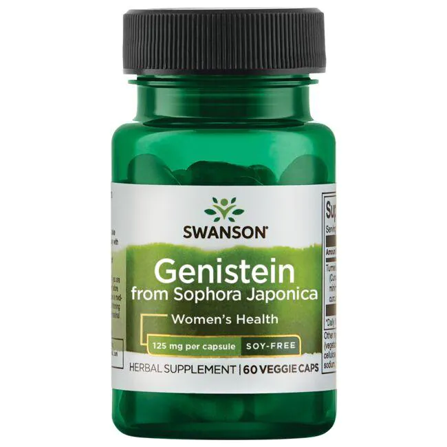 Генистеин Swanson Genistein 125 мг, из софоры японской, для гормонального баланса, 60 капсул