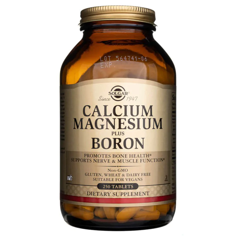 Кальций и магний Solgar Calcium Magnesium Plus Boron, с бором, 250 таблеток