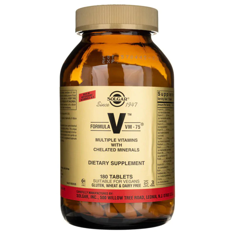 Мультивитамины Solgar Formula VM-75, 180 таблеток