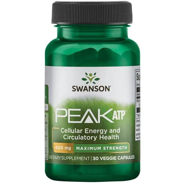 АТФ Swanson Peak ATP Maximum Strength 400 мг, для выносливости, 30 капсул