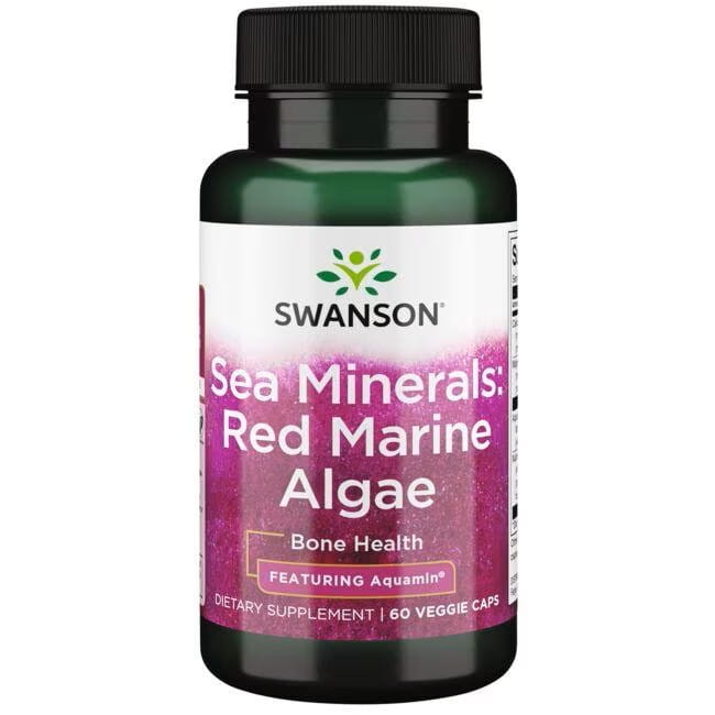 Морские минералы Swanson Aquamin Sea Minerals, из красных водорослей, кальций, 60 капсул